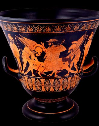 LARGE CLASSICAL KRATER WITH THE DEATH OF SARPEDON