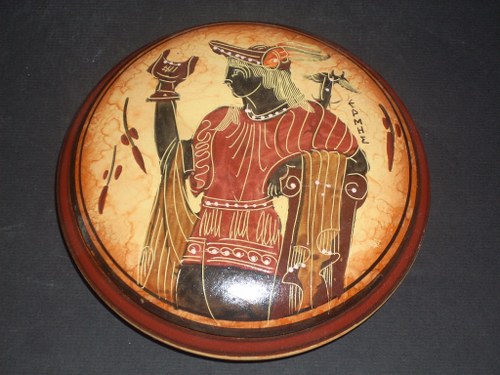 Greek Pottery Shop  Hermes the messenger of the gods greek ceramic pyxis pottery FREE DESIGNED PYXIS