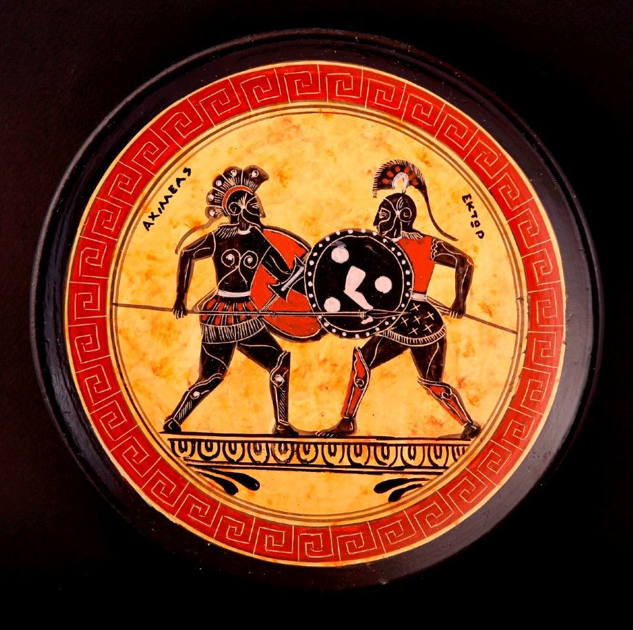 CLASSICAL PLATE WITH ACHILLES AND HECTOR SMALL