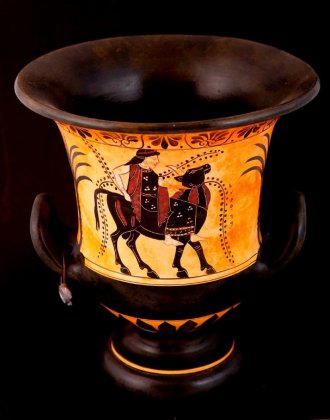 CLASSICAL BLACK FIGURED KRATER DECORATED WITH ACHILLES,ATHENA AND AJAX 2