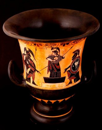 CLASSICAL BLACK FIGURED KRATER DECORATED WITH ACHILLES,ATHENA AND AJAX 1
