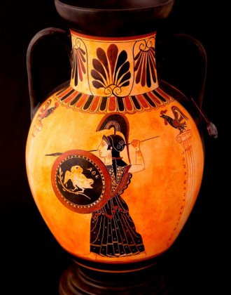 THE CLASSICAL PANATHENEAN AMPHORA WITH THE GODESS ATHENA AND THE RUNNERS 2
